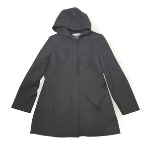 Herman Kay‎ Black Wool Blend Hooded Coat Women's Size L